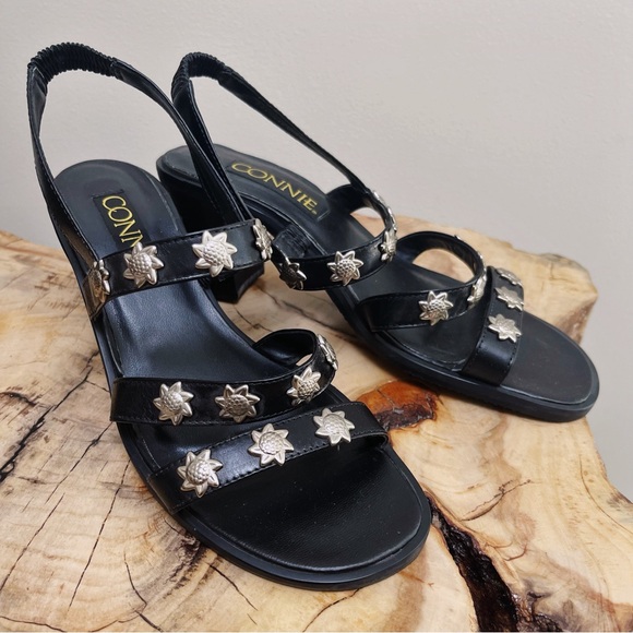 Connie Shoes - Connie Western Metal Florals Sandals